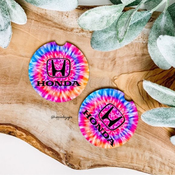 Honda Tie Dye Car Coaster Set | Honda Coasters | Honda Accessories - Picture 1 of 7